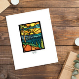 Daybreak framed Sarah Angst Art giclee reproduction print. Created & reproduced in Bozeman, Montana.