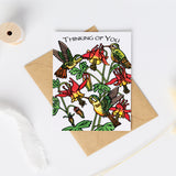 Cute Little Card: Thinking of You Hummingbirds