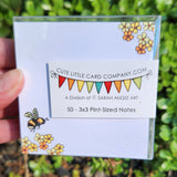 Cute Little 3x3 Pint Size Notes: Bumble Bee
