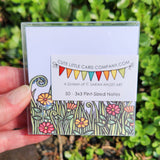 Cute Little 3x3 Pint Size Notes: Flower Field