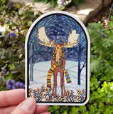 Winter Moose Sticker