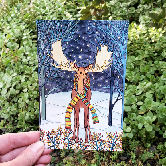 Postcard - Holiday Moose