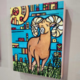 Wood Panel Print - 8"x10" Bighorn Sheep