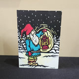 Wood Panel Print - 5"x7" Tomten Gnome