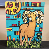 Wood Panel Print - 8"x10" Bighorn Sheep