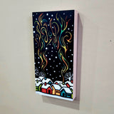 Wood Panel Print - 6"x12" Winter Cabins