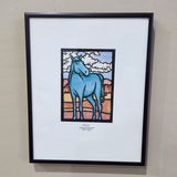 Framed Giclee Print - 8"x10" Blue Horse