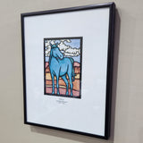Framed Giclee Print - 8"x10" Blue Horse