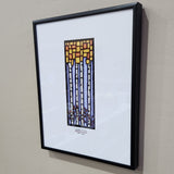Framed Giclee Print - 8"x10" Square Birch