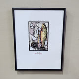 Framed Giclee Print - 8"x10" Big Catch Fish