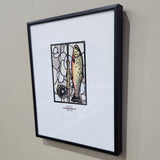 Framed Giclee Print - 8"x10" Big Catch Fish