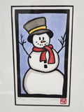 Framed Original - 8"x10" Snowman 17/75