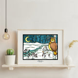 Winter Owl - Simple Giclee Print