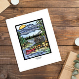 Cabin & Canoe - Simple Giclee Print