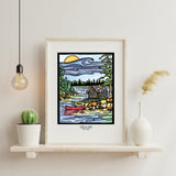 Cabin & Canoe - Simple Giclee Print