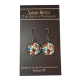 SA Earrings - Flowers on White