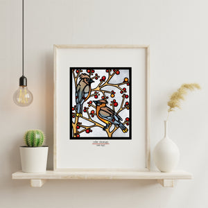 Cedar Waxwings - Simple Giclee Print