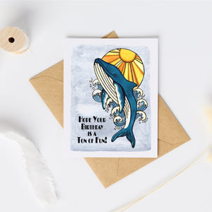 Cute Little Card: Ton of Fun Birthday Whale