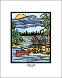 Cabin & Canoe - Simple Giclee Print