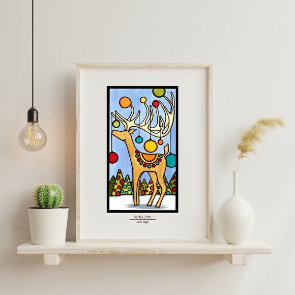 Holiday Deer - Simple Giclee Print