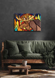 Moose in Forest Canvas