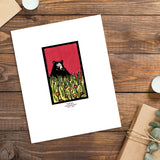 Naptime Bear framed Sarah Angst Art giclee reproduction print. Created & reproduced in Bozeman, Montana.