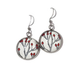 SA Earrings - Red Berries on White