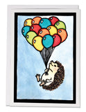 SA435 - Up, Up, and Away Hedgehog with Balloons