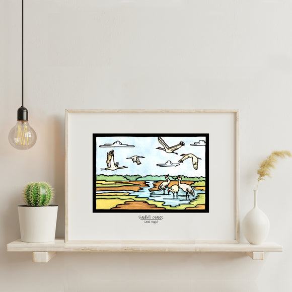 Sandhill Cranes - Simple Giclee Print