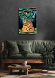 Under the Northern Lights Bears Canvas