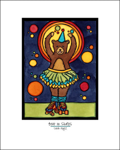 Bear on Skates - 8"x10" Overstock