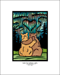 Northern Lights Bears - 8"x10" Overstock