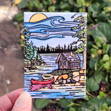 Cabin & Canoe Magnet
