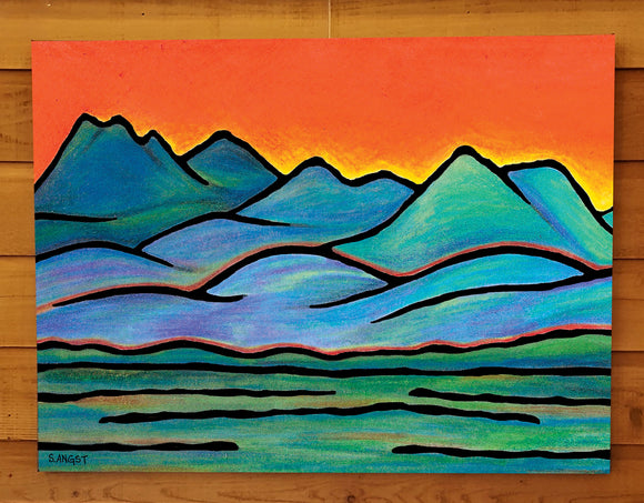 Blue Mountains Canvas - Sarah Angst Art Greeting Cards, Giclee Prints, Jewelry, More
