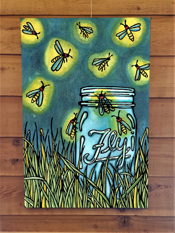 Fireflies Canvas - Sarah Angst Art Greeting Cards, Giclee Prints, Jewelry, More