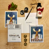 Holiday Moose - Packaged Christmas Cards - Sarah Angst Art Greeting Cards, Giclee Prints, Jewelry, More