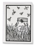 Color Your Own Fireflies Card - Sarah Angst Art Greeting Cards, Giclee Prints, Jewelry, More